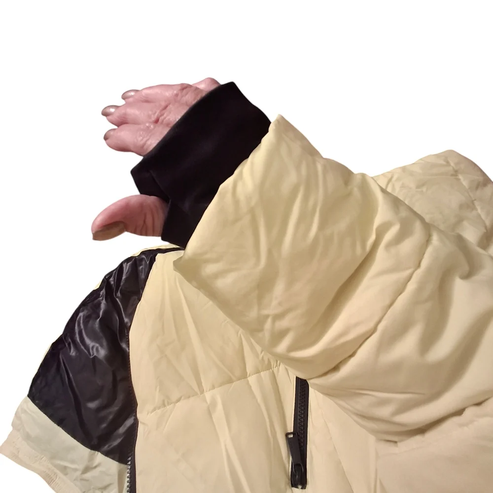 BCBGeneration Paris Puffer Jacket Hooded Yellow Full-Zip    Women Plus Size XXL - Picture 9 of 16